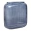 Blue Rectangle Ribbed Vase, 7"