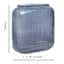 Blue Rectangle Ribbed Vase, 7"