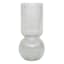 Clear Bottom Bubble Ribbed Vase, 9"