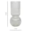 Clear Bottom Bubble Ribbed Vase, 9"