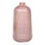 Pink Ribbed Narrow Opening Vase, 8.5"