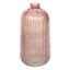 Pink Ribbed Narrow Opening Vase, 8.5"