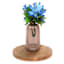 Pink Ribbed Narrow Opening Vase, 8.5"
