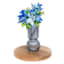 Blue Bottom Bubble Ribbed Vase, 9"