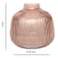 Pink Round Ribbed Glass Vase, 6"