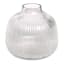 Clear Round Ribbed Vase, 6"