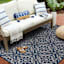 (E308) Cobalt New Zealand Kenton Border Area Rug, 8x10