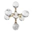 Decorative Crystal Ball with Gold Metal, 7"