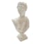Distressed Ivory Resin Grecian Bust Figurine, 12"