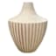 White Eggshell & Stripped Bamboo Vase, 12.2"
