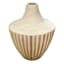 White Eggshell & Stripped Bamboo Vase, 12.2"