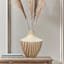 White Eggshell & Stripped Bamboo Vase, 12.2"