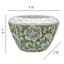 Green Chinoiserie Porcelain Wide Mouth Vase, 8x5