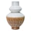 Cream & Brown Ceramic Decorative Vase, 11"