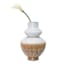 Cream & Brown Ceramic Decorative Vase, 11"