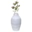 White & Light Blue Ceramic Vase, 13"