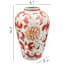 Coral Chinoiserie Porcelain Vase, 7x10