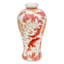 Coral Chinoiserie Porcelain Vase, 8"