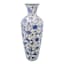 White & Blue Chinoiserie Porcelain Vase, 28"