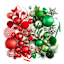 Classic Christmas Green Flocked Ball Ornament, 4"