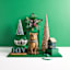 Classic Christmas Green Flocked Ball Ornament, 4"