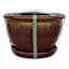 Set of 3 Red Bella Outdoor Planter with Saucer