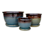 Set of 3 Green Bella Outdoor Planter with Saucer