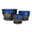Set of 3 Black Bella Outdoor Planter with Saucer