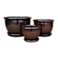 Set of 3 Brown Bella Outdoor Planter with Saucer
