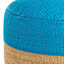 Turquoise & Tan Color Block Hermosa Outdoor Pouf, 23"
