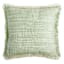 Providence Light Green Solid Woven with Fringe Outdoor Throw Pillow, 18"