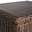 Highland Chunky Brown Wicker with Bronze Metal Top Storage Patio Coffee Table