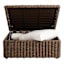 Highland Chunky Brown Wicker with Bronze Metal Top Storage Patio Coffee Table
