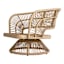 Paloma Swivel Patio Armchair Taupe Wicker with Sand Cushions