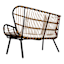 Found & Fable Mila 4-Piece Seating Set Black & Tan with Natural Canvas Cushions