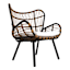 Found & Fable Mila 4-Piece Seating Set Black & Tan with Natural Canvas Cushions