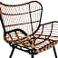 Found & Fable Mila 4-Piece Seating Set Black & Tan with Natural Canvas Cushions