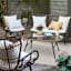 Found & Fable Mila 4-Piece Seating Set Black & Tan with Natural Canvas Cushions