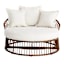 Found & Fable Puebla Day Bed Natural Wicker with Natural Canvas Cushions 2-Piece Set