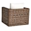 Highland Brown Wicker with Sand Cushions Swivel Patio Armchair
