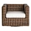 Highland Brown Wicker with Sand Cushions Swivel Patio Armchair