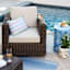 Highland Brown Wicker with Sand Cushions Swivel Patio Armchair