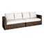 2-Piece Highland Brown Wicker with Sand Cushions Patio Sofa