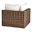 Highland Brown Wicker with Sand Cushions Corner Patio Chair