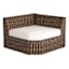 Highland Brown Wicker with Sand Cushions Corner Patio Chair