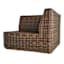 Highland Brown Wicker with Sand Cushions Corner Patio Chair