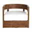 Oakes Driftwood Finish Acacia Wood with Ash Cushions Swivel Patio Armchair