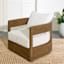 Oakes Driftwood Finish Acacia Wood with Ash Cushions Swivel Patio Armchair