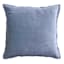Providence Blue Cotton Velvet Euro Throw Pillow, 24"