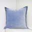 Providence Blue Cotton Velvet Euro Throw Pillow, 24"